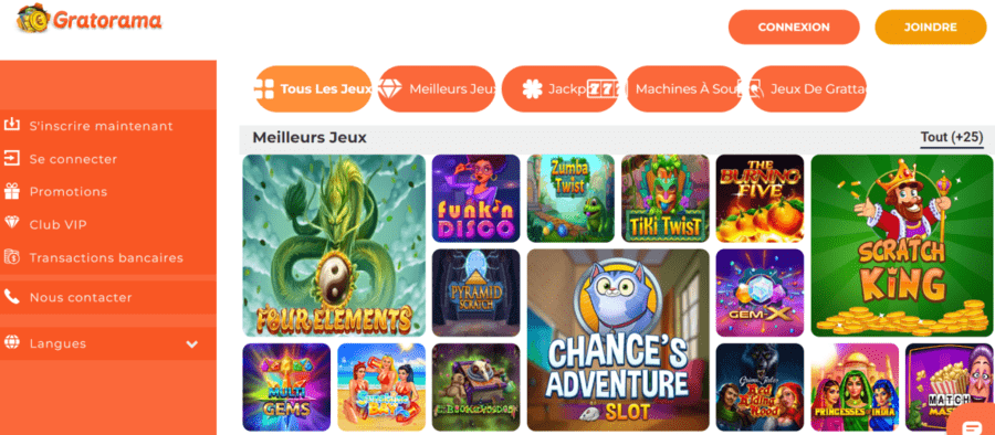 Les meilleurs jeux du casino Gratorama France