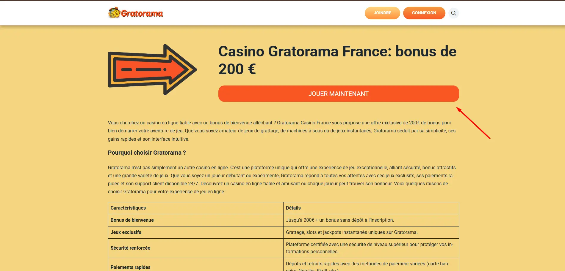 Inscription Gratorama : Étape 1